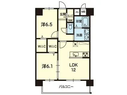 CROIREIII(2LDK/5階)の間取り写真