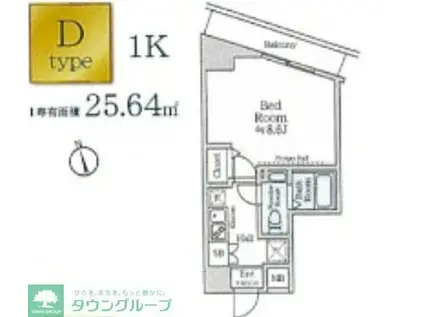 アイルイマージュ押上イースト(1K/3階)の間取り写真