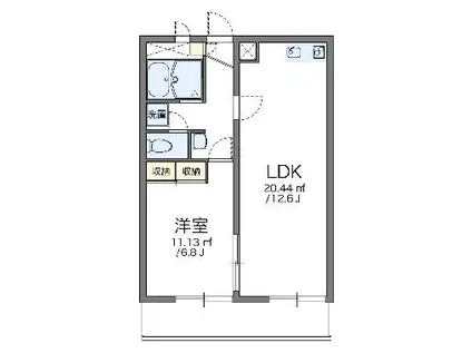 レオパレス言問(1LDK/4階)の間取り写真