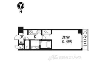 エスカーサ京都西陣(1K/2階)の間取り写真