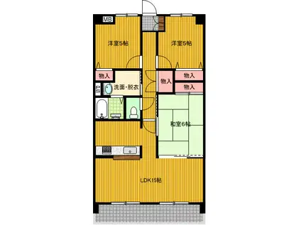 アスティー立川栄町(3LDK/2階)の間取り写真