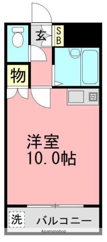 アクアスペースII(ワンルーム/3階)の間取り写真