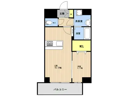 LIBTH前島III(1LDK/3階)の間取り写真