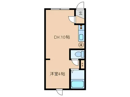 パークサイド貴(1DK/2階)の間取り写真