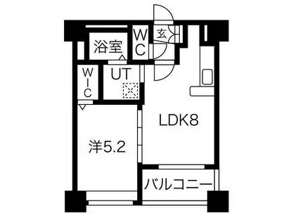 クラッセ大通東(1LDK/6階)の間取り写真
