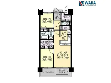 ロイヤルガーデン古新町弐番館(2LDK/14階)の間取り写真