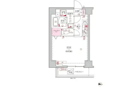 ベルシード新大橋(1K/3階)の間取り写真