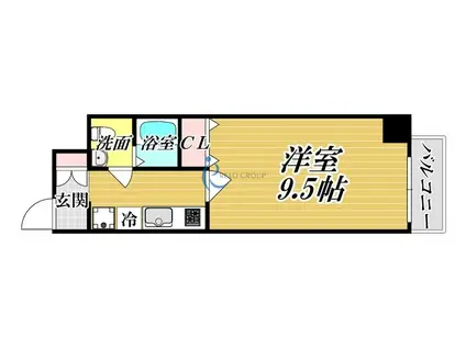 JINO平野(1K/3階)の間取り写真