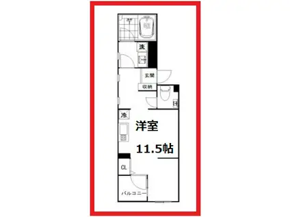 ユノー東大前(ワンルーム/2階)の間取り写真