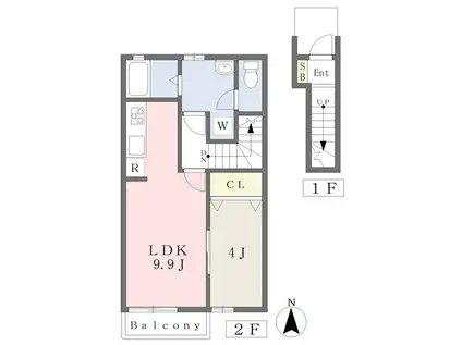 ニッカン1013(1LDK/2階)の間取り写真