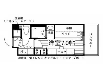 学生会館 UNI CONSONANCE KBN(1K/4階)の間取り写真