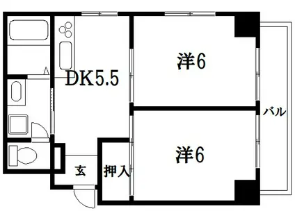 ヴェルデコート(2DK/4階)の間取り写真