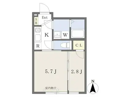 EXAM高輪(2K/4階)の間取り写真