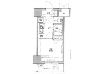 アイル池袋ノース参番館(1K/9階)の間取り写真