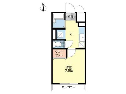 ベロウ栄(1K/1階)の間取り写真