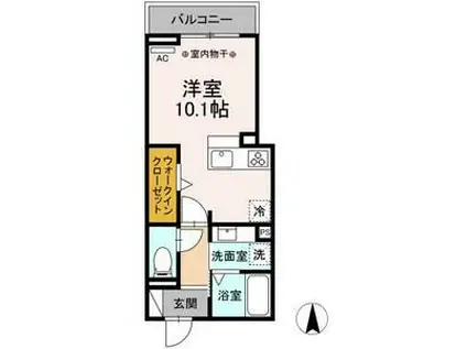 アリヴィオ(ワンルーム/3階)の間取り写真