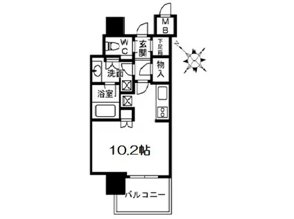 THE ROPPONGI TOKYO CLUB RESIDENCE(ワンルーム/11階)の間取り写真