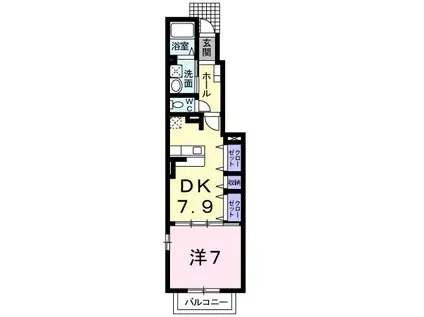 プレミール(1DK/1階)の間取り写真