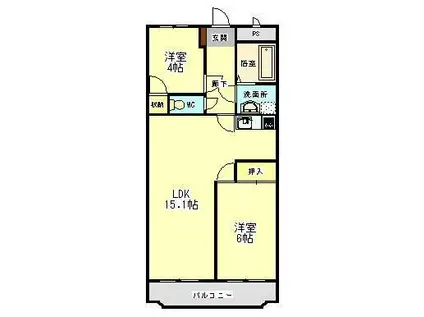 ユーミーマンション菰野(2LDK/1階)の間取り写真
