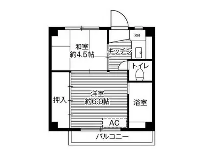 ビレッジハウス南野田(1DK/3階)の間取り写真
