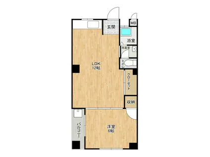 マンション村井エンタープライズ(1LDK/4階)の間取り写真