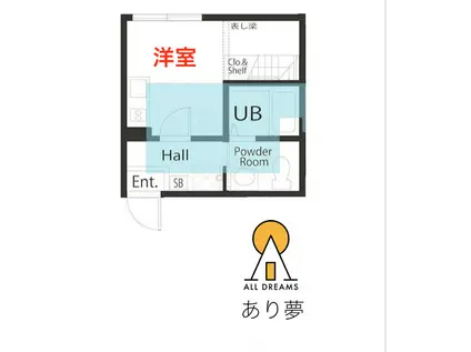 ハーミットクラブハウス京急弘明寺IIIB棟(ワンルーム/1階)の間取り写真