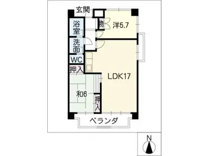 パークグリーン長久手(2LDK/3階)の間取り写真