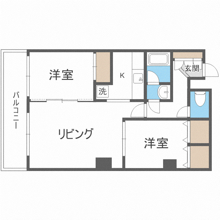 アルファスクエア北23条(2LDK/3階)の間取り写真