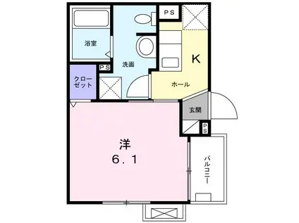 オランジェリー(1K/3階)の間取り写真