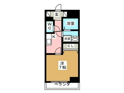 コスモリード錦糸町(1K/5階)の間取り写真