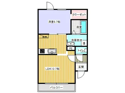 PIATTOII(1LDK/1階)の間取り写真