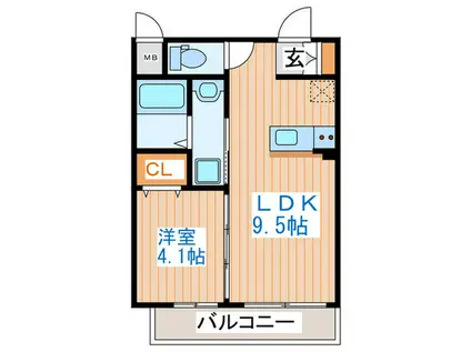 プランドール・アントレ(1LDK/1階)の間取り写真