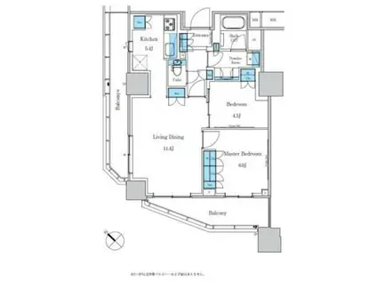 パークアクシス滝野川ラ ブリーズ(2LDK/6階)の間取り写真