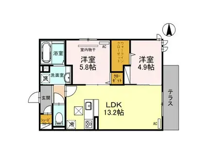 SPECIALE(2LDK/3階)の間取り写真