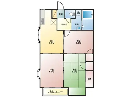 ボンメゾンK(3DK/2階)の間取り写真