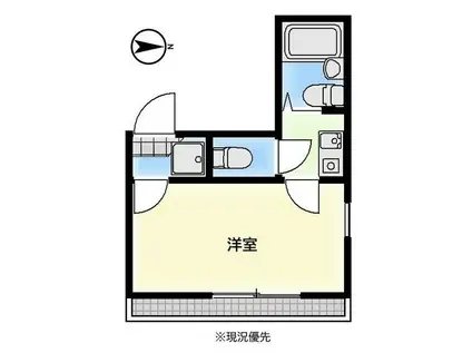 ルミエール梅島(1K/2階)の間取り写真