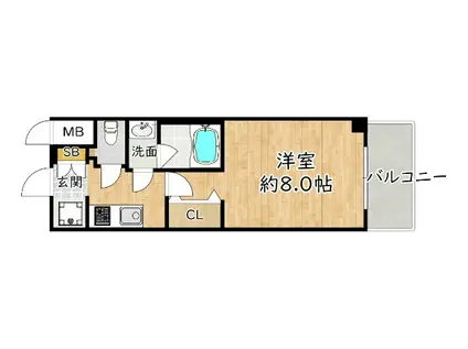 スプランディッド十三本町(1K/3階)の間取り写真