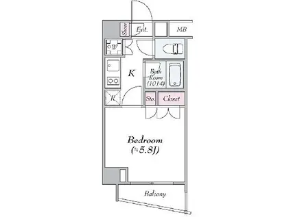 AXAS XEBEC板橋イースト(1K/6階)の間取り写真