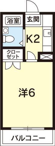ルームズ12(1K/2階)の間取り写真