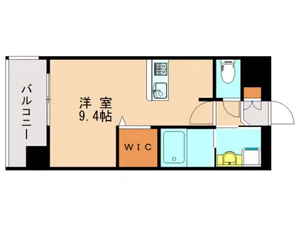 エンクレスト香椎駅前(1K/9階)の間取り写真