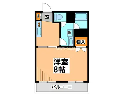 京王多摩川コーポラス(1K/7階)の間取り写真