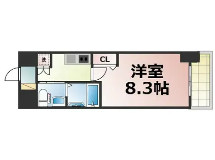 ディナスティ玉造(1K/6階)の間取り写真