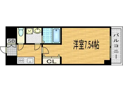 CREA二条城北(1K/2階)の間取り写真