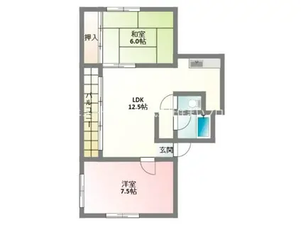 ウエダビル(2LDK/4階)の間取り写真