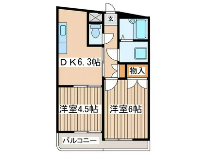 ストラット辻堂(2DK/2階)の間取り写真