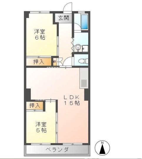 カーサプリメール(3LDK/5階)の間取り写真