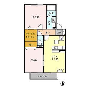ひだまりC(2LDK/1階)の間取り写真