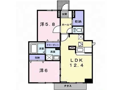 グラン・ドミール(2LDK/1階)の間取り写真