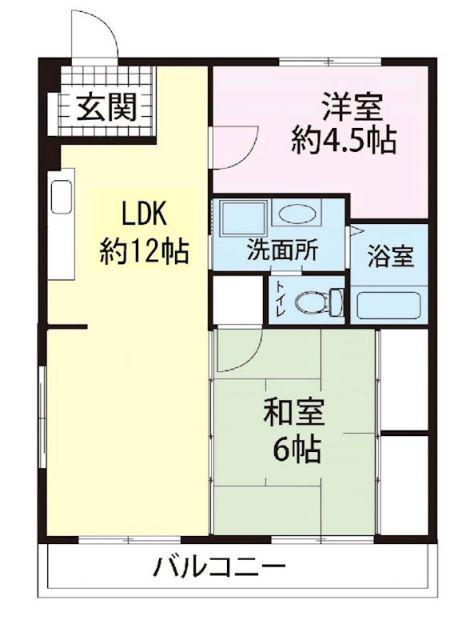 ヒルサイドテラス並木(2LDK/2階)の間取り写真