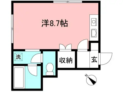 ハープレジデンス(ワンルーム/2階)の間取り写真